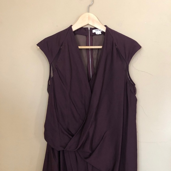 Helmut Lang Molten Plum Draped Faux Wrap Dress 8 - Picture 6 of 8